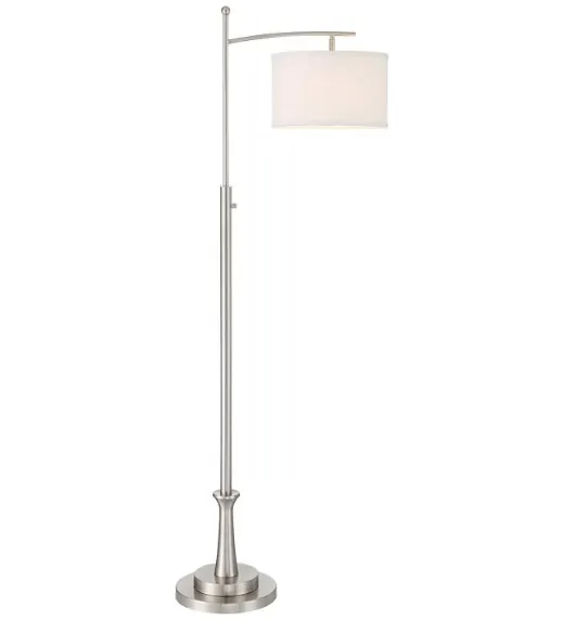 Possini Euro Burbank Brushed Nickel Downbridge Floor Lamp